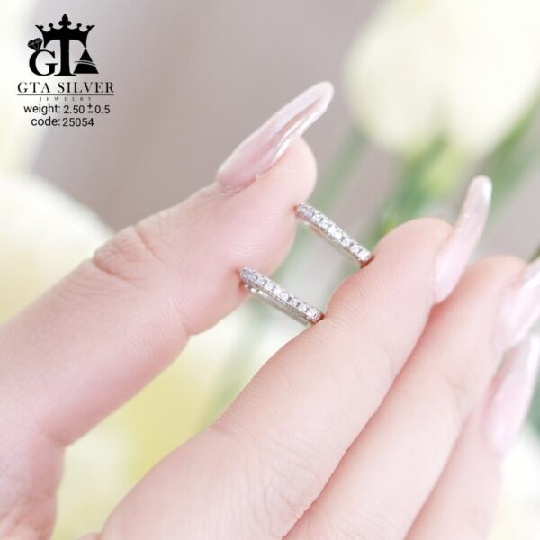 گوشواره نقره میخی میکرو کد 25054 - تصویر 4