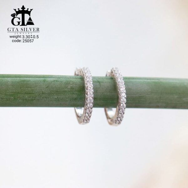 گوشواره نقره میخی میکرو کد 25057 - Image 3