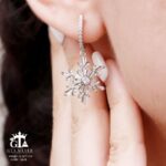 نیم ست نقره میکرو طرح دونه برف کد 16645 - Image 3