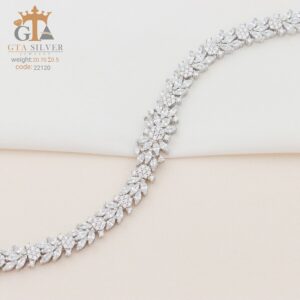 دستبند نقره میکرو طرح امرالدکات کد 22120