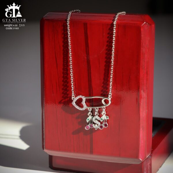 مدال نقره زنانه سنجاق قفلی میکرو کد 21922 - Image 3