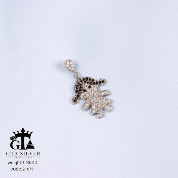 مدال نقره میکرو طرح دختر کد 21675 - Image 2