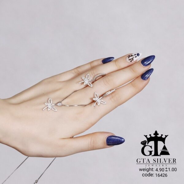 نیم ست نقره میکرو طرح سنجاقک کد 16426 - تصویر 3