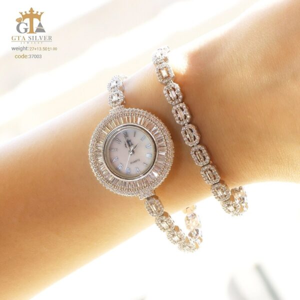 ست ساعت و دستبند نقره GTA کد 37003 - Image 2