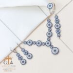 سرویس نقره میکرو زنجیری طرح چشم نظر کد 12185