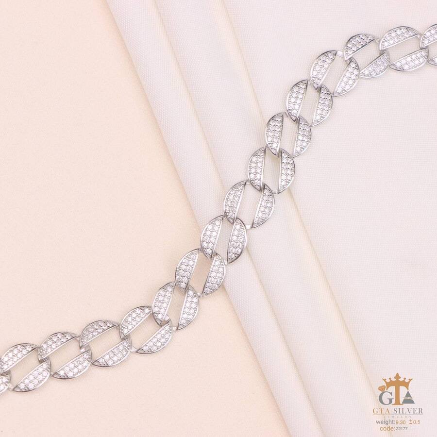 c5520174-ab4e-42f5-a018-b87c0d64ad2a.jpg دستبند نقره میکرو کد 22177 - Image 1