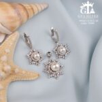 نیم ست نقره میکرو طرح مروارید دار کد 16660 - Image 3