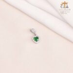 مدال نقره زنانه قلبی تک نگین میکرو کد 21939