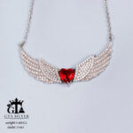 مدال نقره میکرو طرح قلب بالدار کد 21561 - تصویر 3