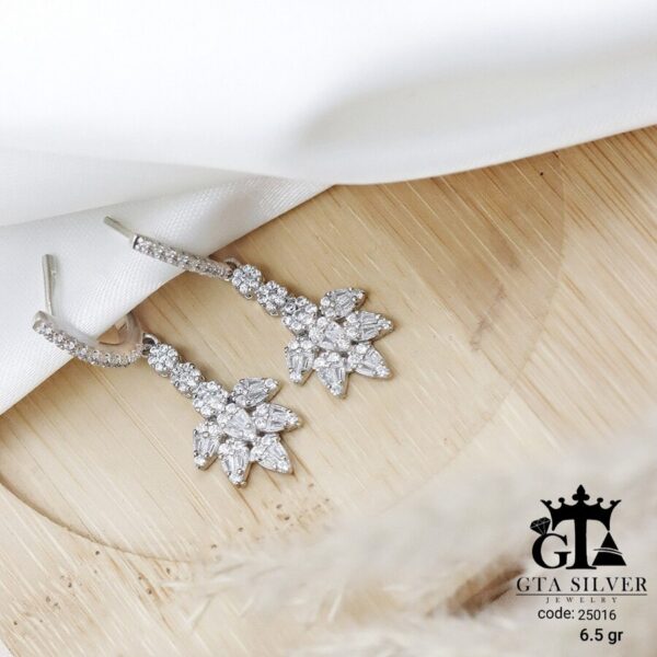 گوشواره نقره میخی میکرو کد 25016 - Image 3