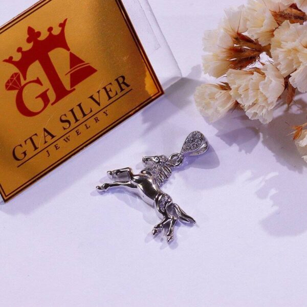 مدال نقره میکرو طرح اسب کد 21585 - Image 2