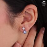 نیم ست نقره طرح چشم نظر کد 16684 - Image 4