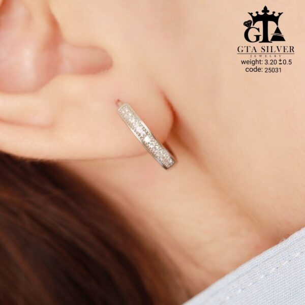 گوشواره نقره میخی میکرو کد 25031 - تصویر 2