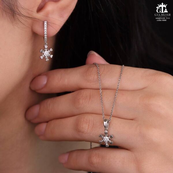 نیم ست نقره کد 16686 - Image 2