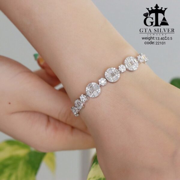 دستبند نقره میکرو کد 22101 - Image 2