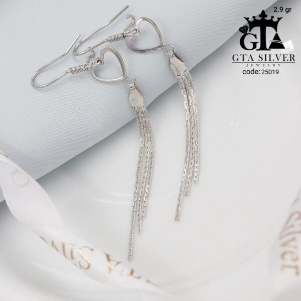 گوشواره نقره میخی میکرو کد 25019 - تصویر 3