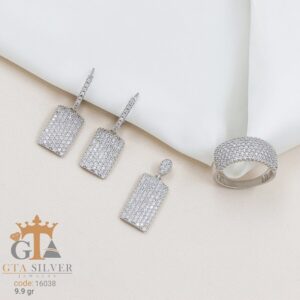 نیم ست نقره میکرو طرح پرنس کد 16038