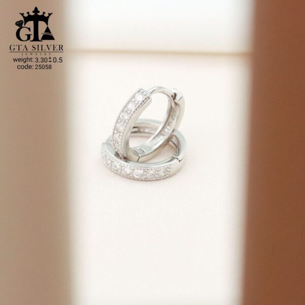 گوشواره نقره میخی میکرو کد 25058 - تصویر 3