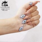 نیم ست نقره میکرو طرح چشم نظر کد 16620 - Image 4