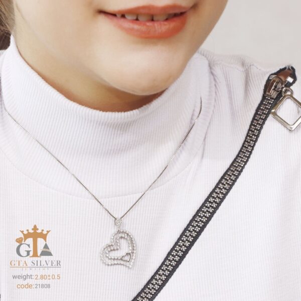 مدال نقره میکرو قلبی کد 21808 - Image 2