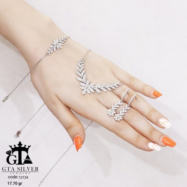 سرویس نقره مجلسی ظریف میکرو زنجیری کد 12124 - Image 4