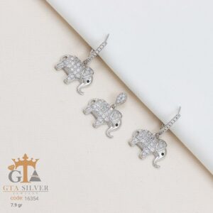 نیم ست نقره میکرو طرح فیل کد 16354