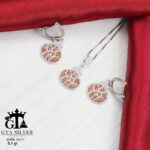 نیم ست نقره میکرو طرح انار کد 16377 - تصویر 3