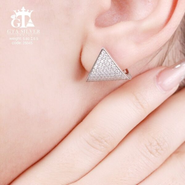 گوشواره نقره میخی میکرو کد 25045 - تصویر 2