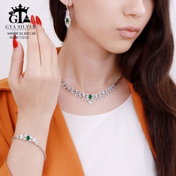سرویس نقره نگین سبز مارسا کد 11210 - تصویر 2