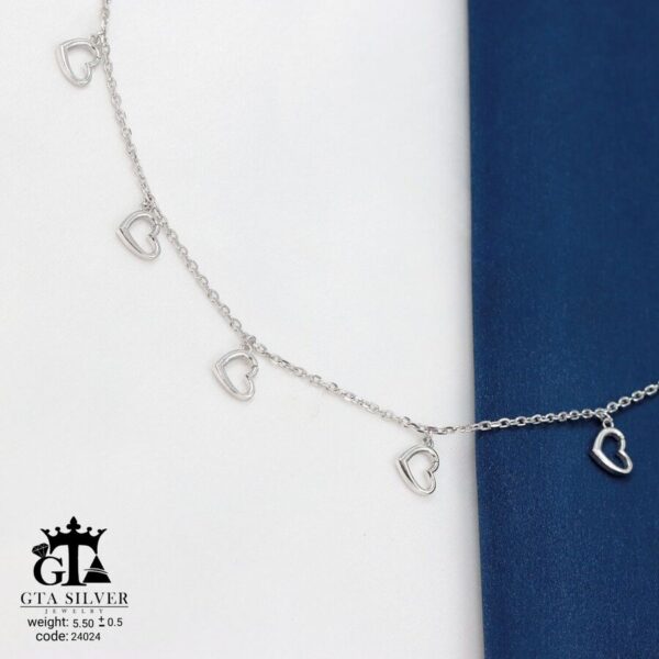 پابند نقره سوپرمیکرو قلبی کد 25024 - تصویر 3