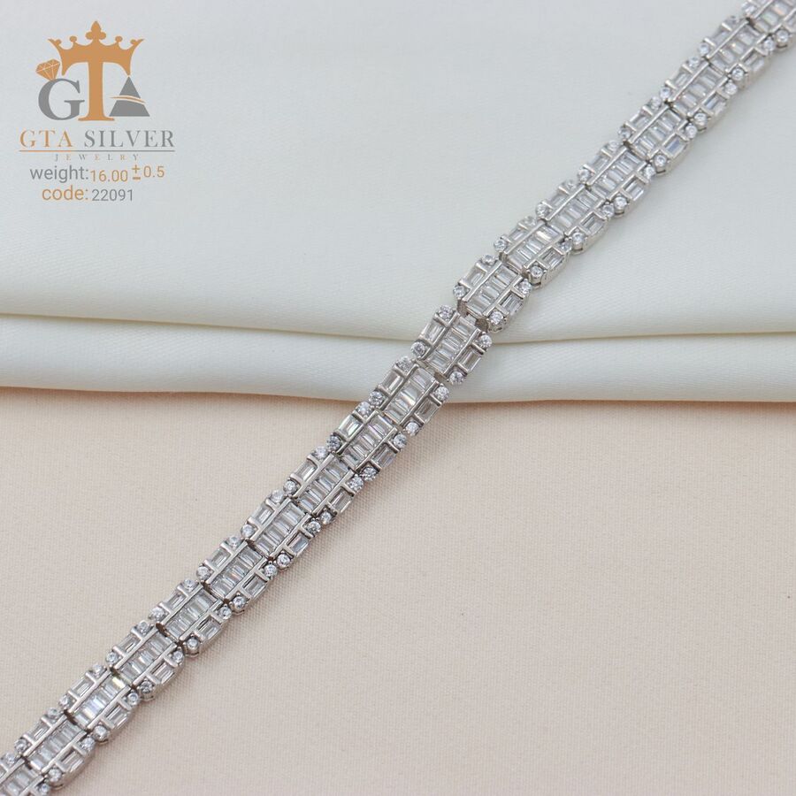 d24b07ed-9034-4396-8566-2ce243f18653.jpg دستبند نقره میکرو طرح امرالدکات کد 22091 - Image 1