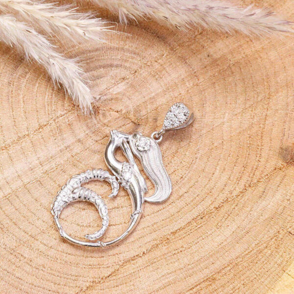 مدال نقره میکرو طرح پری دریایی کد 21413 - Image 2