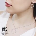 نیم ست نقره میکرو طرح قلب کد 16611 - Image 2