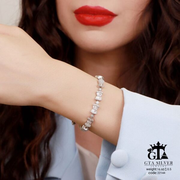 دستبند نقره میکرو کد 22144 - تصویر 2