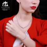 سرویس نقره میکرو زنجیری طرح فلاور کد 12013 - Image 2