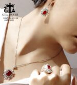 نیم ست نقره میکرو طرح سلطنتی کد 16521 - Image 2