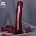 دستبند نقره زنانه نگین دار کد 22174 - Image 3