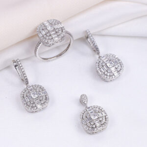 نیم ست نقره میکرو طرح امرالدکات کد 16197