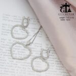 نیم ست نقره میکرو طرح قلب کد 16610 - تصویر 3