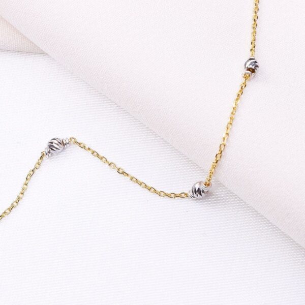 پابند نقره گوی‌دار کد 25007 - تصویر 2