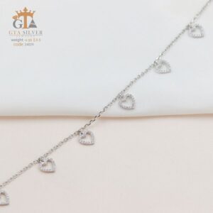 پابند نقره سوپرمیکرو قلبی کد 25029