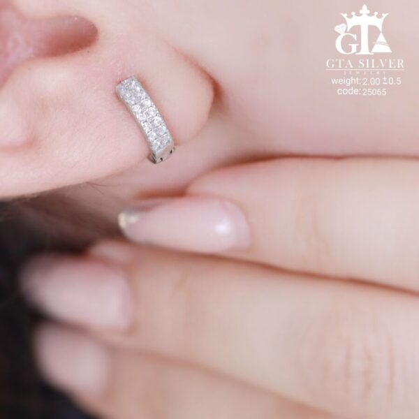 گوشواره نقره میخی میکرو کد 25065 - تصویر 2