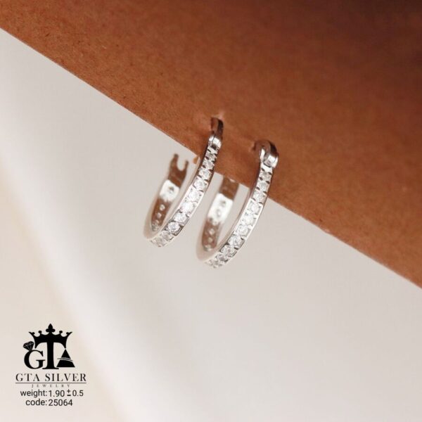 گوشواره نقره میخی میکرو کد 25064 - Image 3