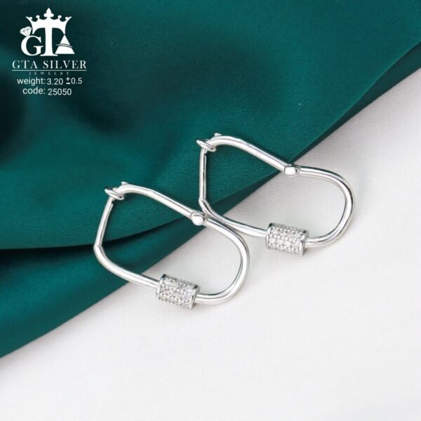 گوشواره نقره میخی میکرو کد 25050 - تصویر 4