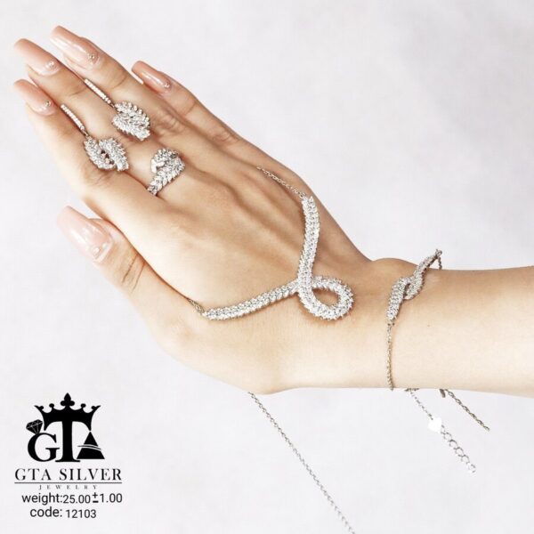 سرویس نقره میکرو زنجیری کد 12103 - Image 4