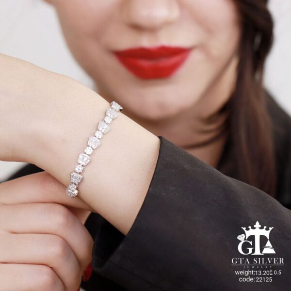 دستبند نقره میکرو کد 22125 - Image 2