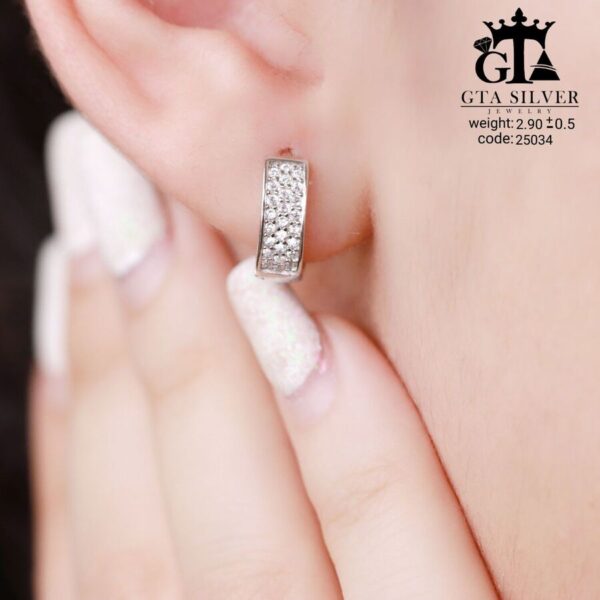 گوشواره نقره میخی میکرو کد 25034 - Image 2