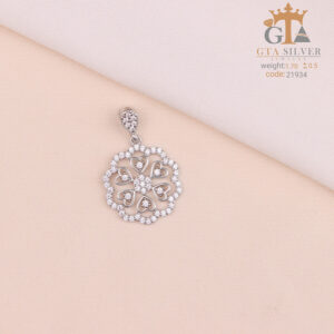 مدال نقره زنانه فلاور قلبی میکرو کد 21934