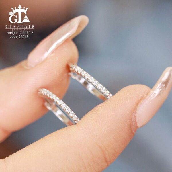 گوشواره نقره میخی میکرو کد 25063 - Image 4