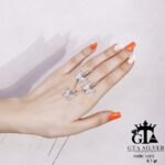 نیم ست نقره میکرو طرح پروانه کد 16372 - Image 4